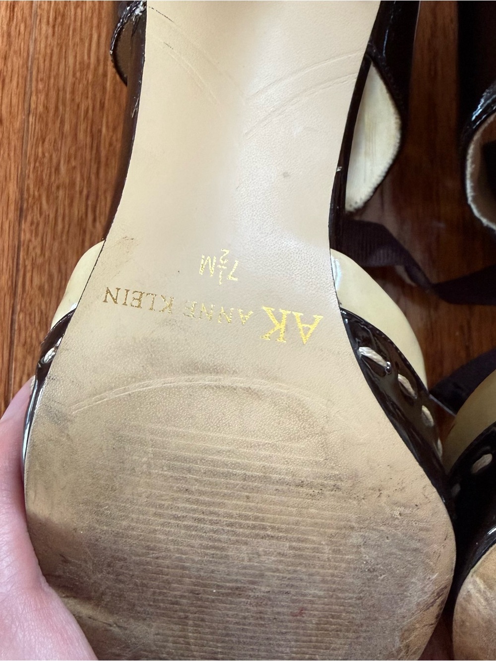 Dark Brown and Cream Vintage Mary Jane Heels by Anne Klein - Picture 5 of 7
